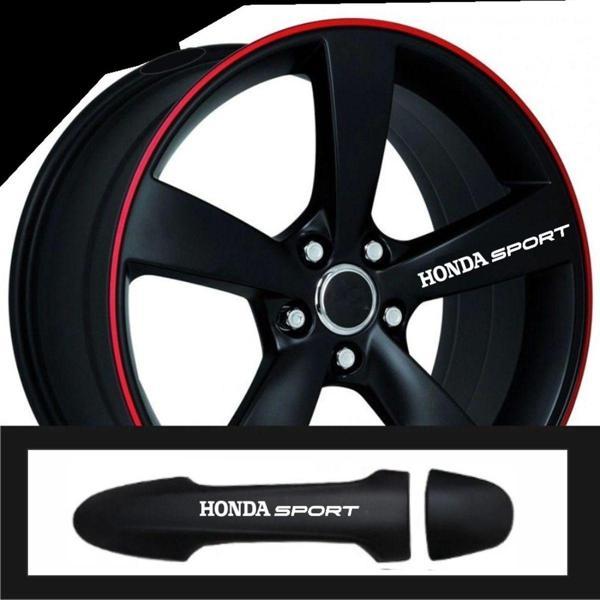 Honda Için Uyumlu Aksesuar Oto Kapı Kolu/jant Sticker 10 Adet 10*1,5 Cm - Image 1