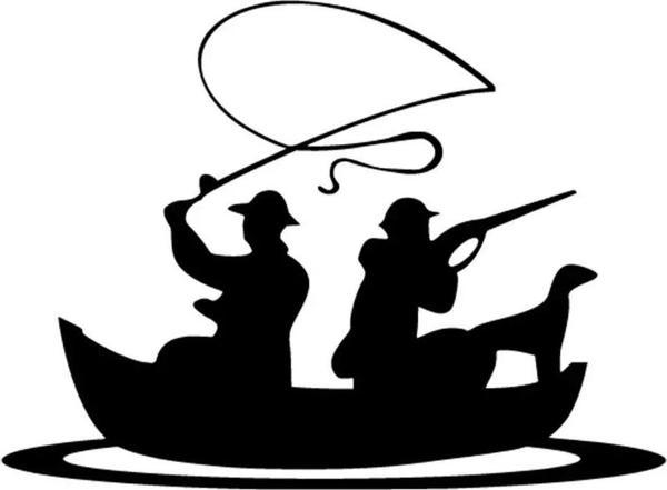 Balık Tutan Avcılar Oto yeni sticker Siyah 25 x 17 cm - Image 1