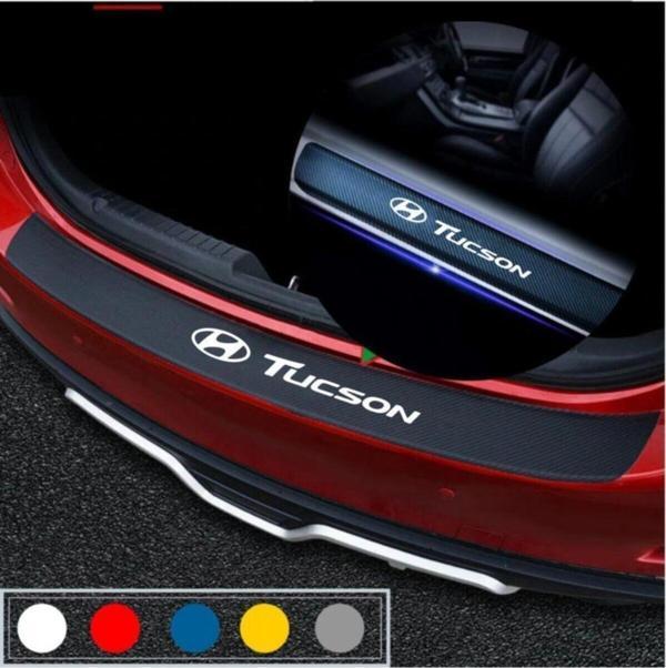 Hyundai Tucson İçin Uyumlu Aksesuar Oto Bagaj Ve Kapı Eşiği Sticker Seti Karbon - Image 1