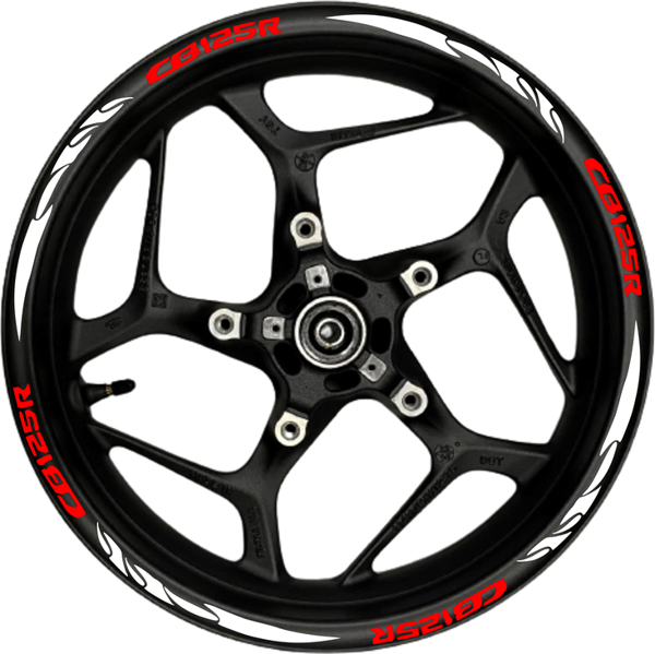 CB125R kırmızı yazılı  beyaz pençe şeritli - Image 1