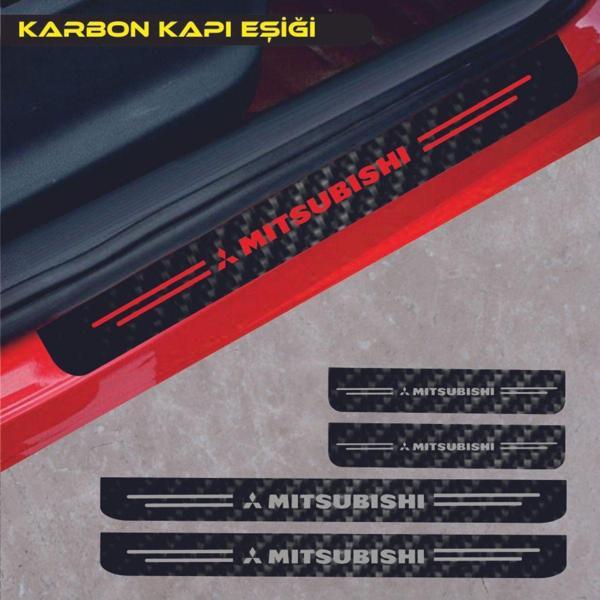 Mitsubishi Space Star İçin Uyumlu Aksesuar Oto Kapı Eşiği Sticker Karbon 4 Adet - Image 1