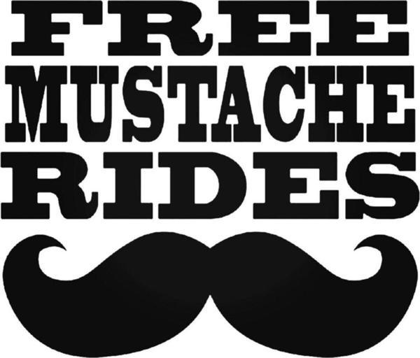 Free Mustache Rides Oto özel yeni sticker 25 x 20 cm - Image 1
