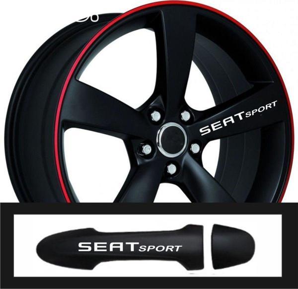 Seat Malaga İçin Uyumlu Aksesuar Oto Kapı Kolu/Jant Sticker 10 Adet 10*1,5 Cm - Image 1