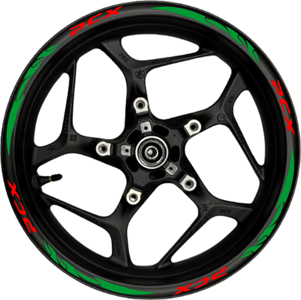 PCX kırmızı yazılı  yeşil reflektif pençe şeritli - Image 1
