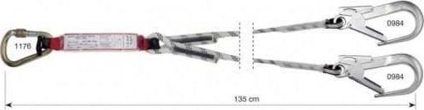Camp Safety 5040202 Şok Emicili Çift Bacaklı Lanyard 135cm - Image 1