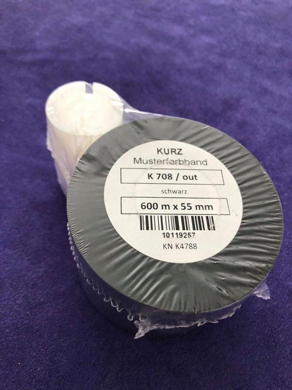 Kurz K 708 / Out Siyah Wax Ribon 600m x 55mm - Termal Baskı Kağıdı Wax Ribbon - Image 1