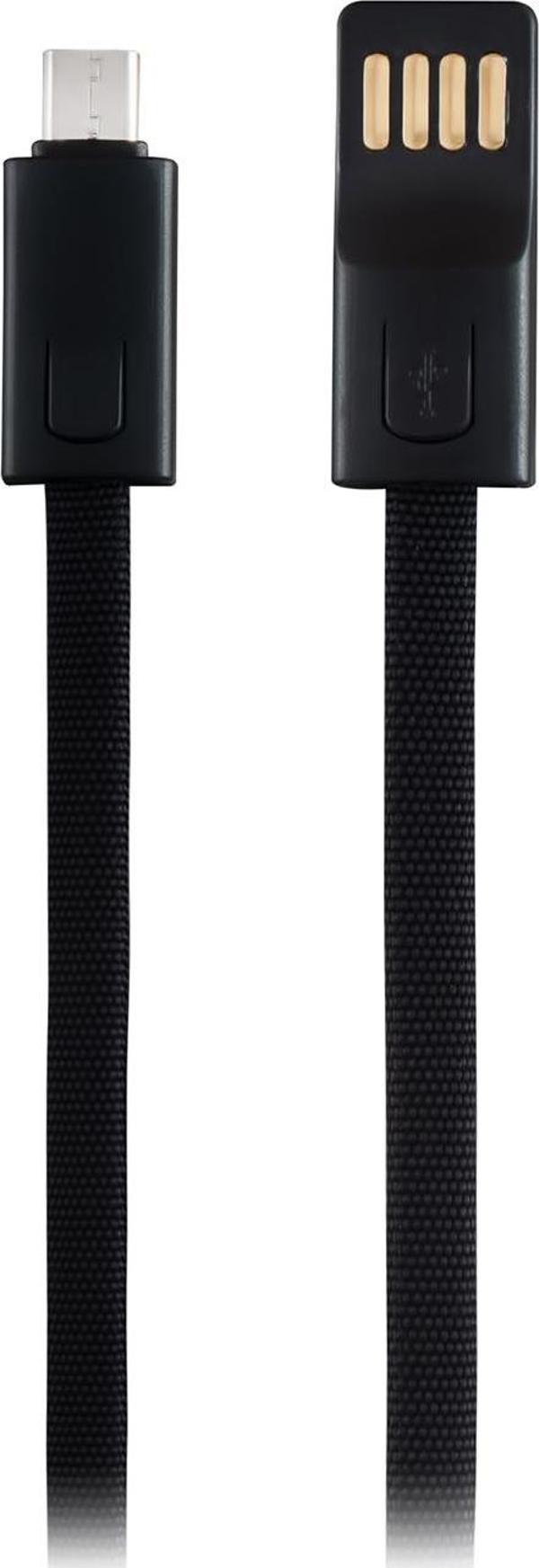 MF Product Jettpower 0047 Metal Başlıklı Örgülü 3A Micro Usb Hızlı Şarj Kablosu 20 cm Siyah - Image 1