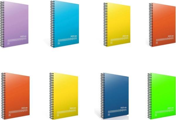 Gıpta Fresco A4 72 Yaprak Plastik Kapak Spiralli Defter 4 Kareli + 4 Çizgili - Image 1