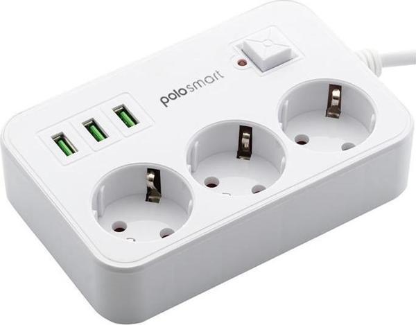 Polosmart MP08 Termal Akım Korumalı Uzatma Kablosu 2m - Beyaz - Image 1