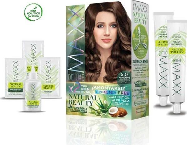 2 Paket Natural Beauty Amonyaksız Saç Boyası 5.0 Açık Kahve - Lisinya alithestereo - Image 1