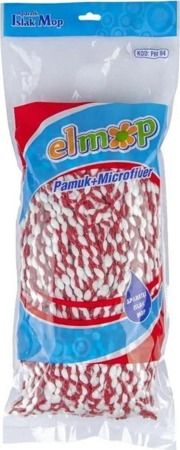 Yedek Islak Vidalı Mop Paspas Püskül Ucu - Pamuklu Mikrofiber Ipli Mop Yedeği Başlığı Royaleks-PM01 - Image 1