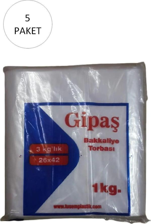 Bakkaliye Naylon Torba 3'kg lık 26x42 cm 5 Paket (Takriben 825 Adet) - Image 1