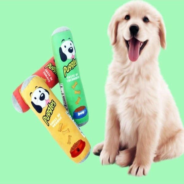Tineke Puggles Dayanıklı Sesli Köpek Oyuncağı Cucumber 1 Adet - Image 1