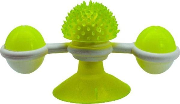 Tineke Vantuzlu Döner Ödül Mama Hazneli Kedi Oyuncağı 1 Adet Limon Sarı - Image 1