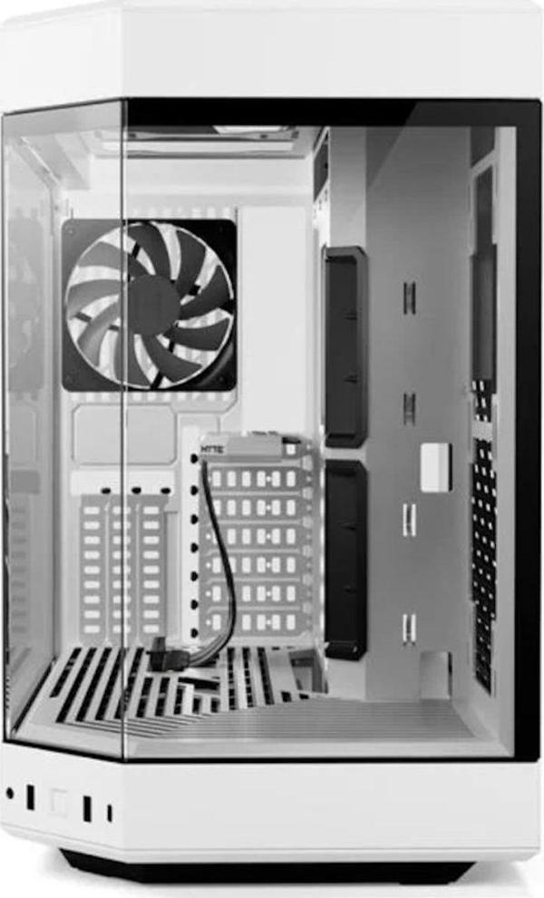 Y60 Beyaz Temperli Cam USB 3.2 E-ATX Premium Mid Tower Gaming Kasa (CS-HYTE-Y60-WW) - Image 1