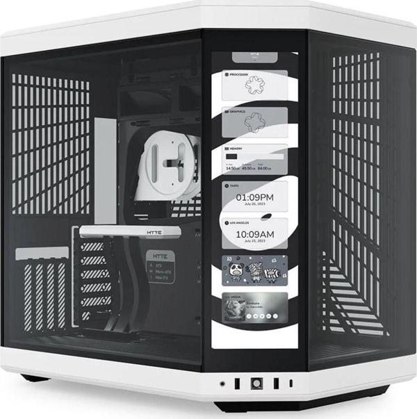 Y70 Touch Panda Temperli Cam USB 3.2 E-ATX Dual Chamber Mid Tower Ekranlı Gaming Kasa - Image 1