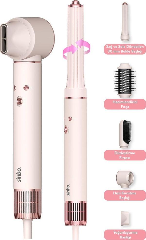 Sinbo Pro Airwrap Compact Uzun Multi-Styler Hava Üfleme 5İn1 Saç Şekillendirici Bldc Motor Shd-1719 - Image 1