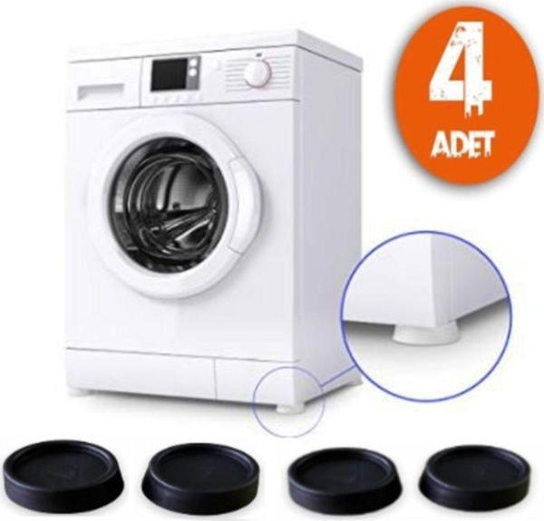 Tineke Çamaşır Makinesi Titreşim Önleyici Mobilya Kaydırmaz Ayak 4 Lü Set Siyah 410 - Image 1