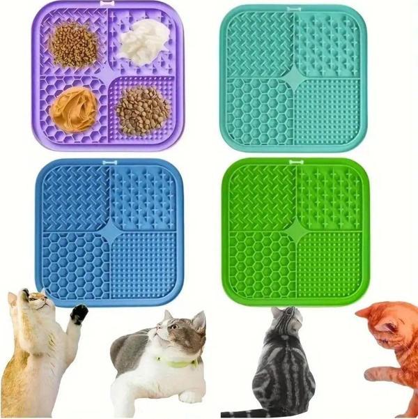 Tineke Köpek Ve Kedi İçin Yavaş Yeme Katı Gıda Ve Sıvı Yeme Kabı Ve Yalama Matı 1 Adet 20X20 - Image 1