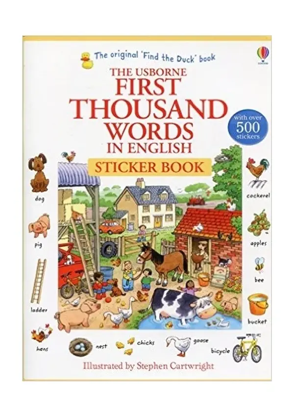 First Thousand Words in English Sticker Book - Usborne - Image 1