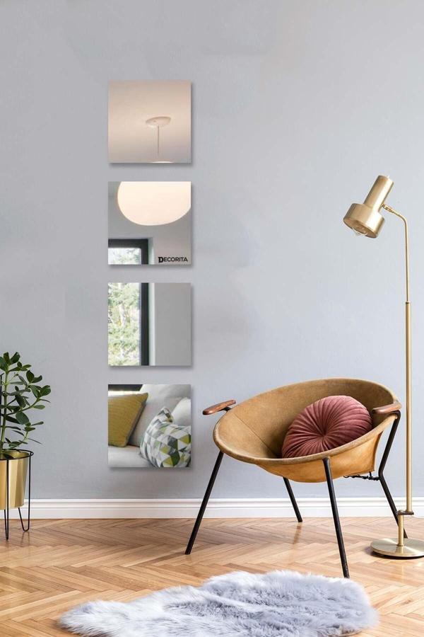 Decorita Düz Ayna 4'Lü Takım Kare Ayna 30Cm X 30Cm - Image 1