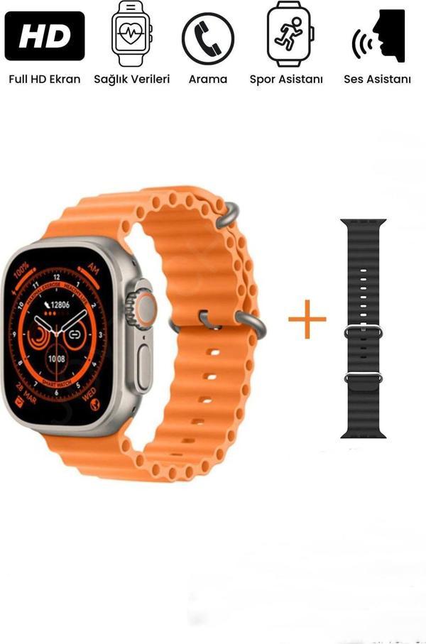 Fırsatbidünya Watch 8 Akıllı Saat T800Ultra2 Çift Kordonlu Ultra Akıllı Saat Ios Ve Andorid Uyumlu Smartwatch - Image 1