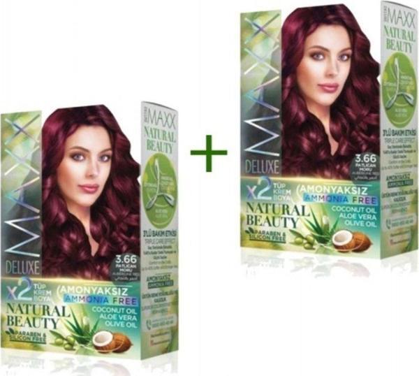 Mbb E-Ticaret 2 Paket Natural Beauty Amonyaksız Saç Boyası 3.66 Patlıcan Moru - Image 1