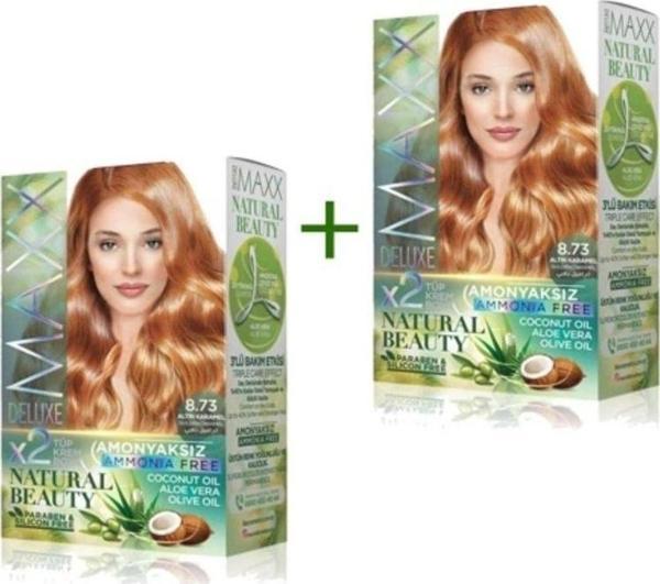 Mbb E-Ticaret 2 Paket Natural Beauty Amonyaksız Saç Boyası 8.73 Altın Karamel - Image 1