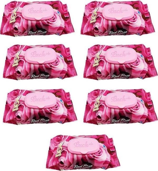 Mbb E-Ticaret 7 Paket Red Rose Islak Mendil 90 Adet Kapaklı Gül Kokulu - Image 1