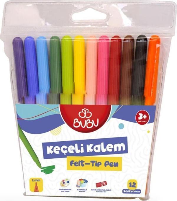 Bu-Bu Keçeli Kalem 12 Renk Pvc KEC001 - Image 1