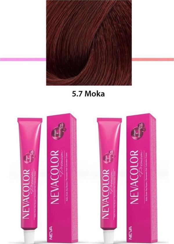 Mbb E-Ticaret 2 Li Set Premium 5.7 Moka - Kalıcı Krem Saç Boyası 2 X 50 G Tüp - Image 1