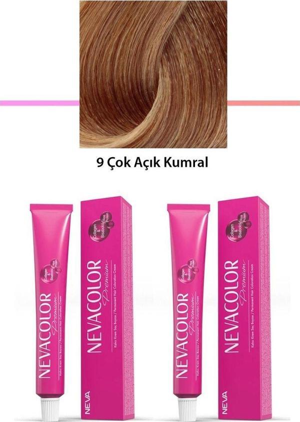 Mbb E-Ticaret 2 Li Set Premium 9 Çok Açık Kumral - Kalıcı Krem Saç Boyası 2 X 50 G Tüp - Image 1