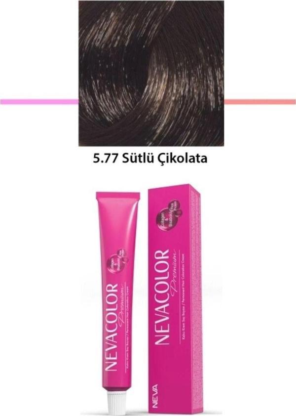 Mbb E-Ticaret Premium 5.77 Sütlü Çikolata - Kalıcı Krem Saç Boyası 2 X 50 G Tüp - Image 1