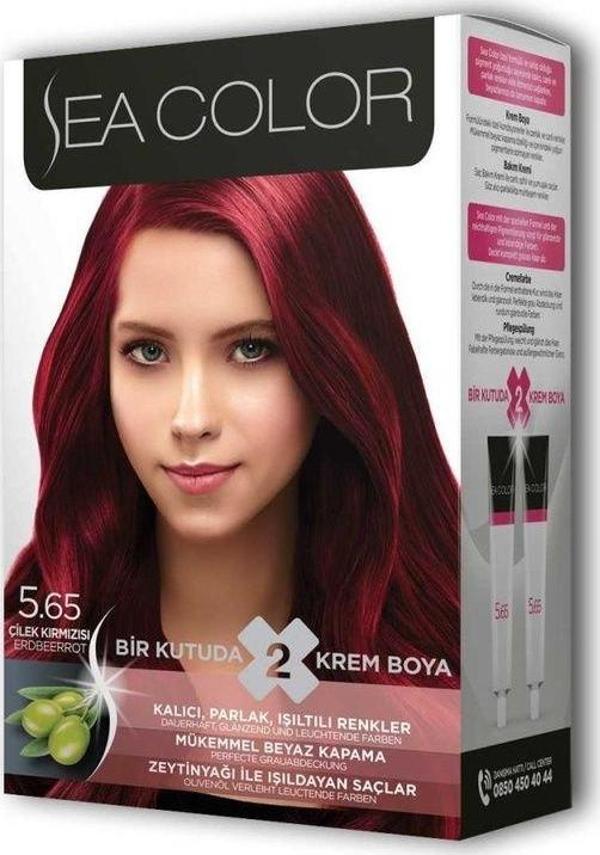 Mbb E-Ticaret 2 Tüp Krem Saç Boyası Seti Çilek Kırmızısı No:5.65 - Image 1