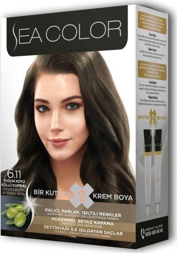 Mbb E-Ticaret 2 Tüp Krem Saç Boyası Seti Yoğun Koyu Küllü Kumral No:6.11 - Image 1