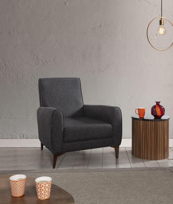 Perla Sofa Ferranti Keten Berjer Antrasit - Image 1