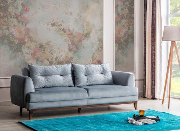 Perla Sofa Paris Yataklı Kanepe Açık Gri - Image 1
