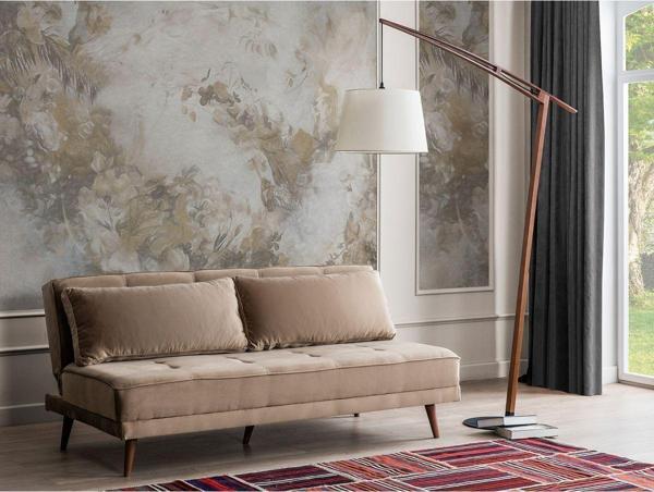 Perla Sofa Retro Kolsuz Yataklı Kanepe Vizon - Image 1
