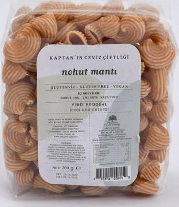 Glütensiz ve Vegan Yerli Nohut Mantı Pipe Rigate (200 G) - Image 1