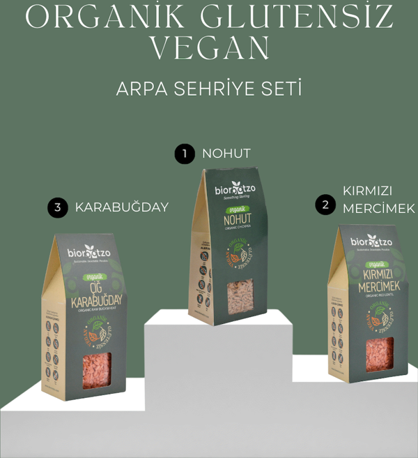 Organik Glütensiz Vegan Arpa Şehriye Seti 3 Paket x 200 g - Image 1