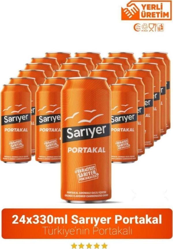Sarıyer Portakal Aromalı Gazoz 330Ml X 24 Adet - Image 1