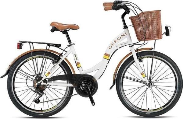 Geroni Sırıo - 28" City Bike - 21 Vites - V.B. - Ekru-Kahverengi - Shimano - Image 1