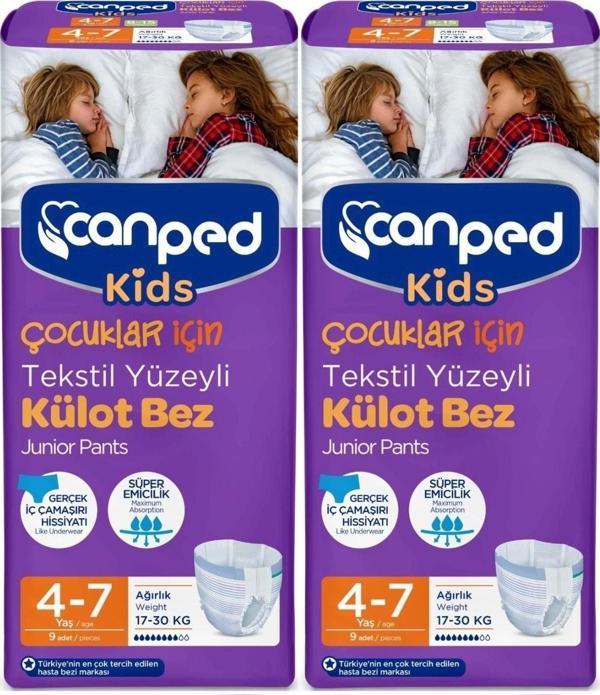Canped Çocuklar için Emici Külot 4-7 yaş 9 lu x 2 Adet - Image 1