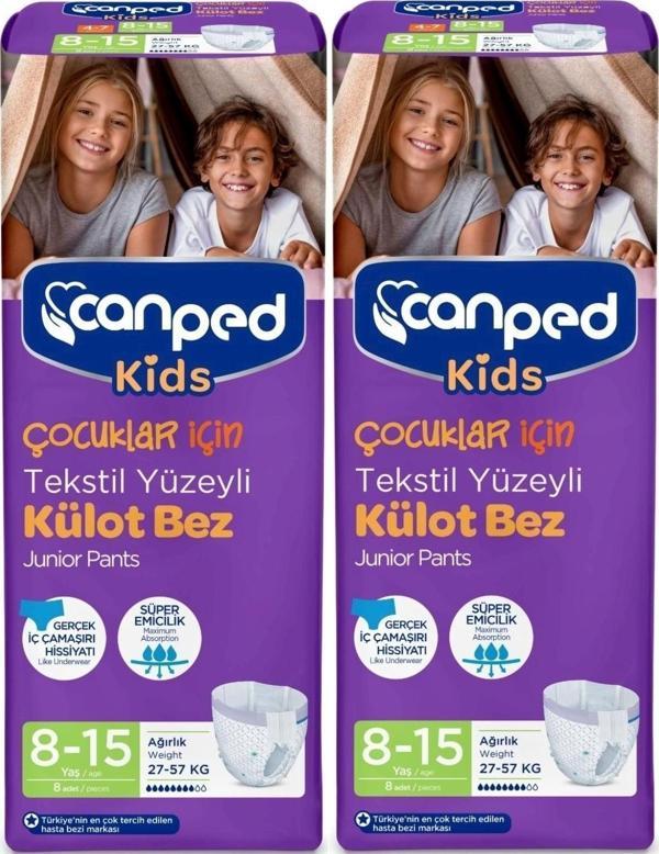 Canped Çocuklar için Emici Külot 8-15 yaş 8 li x 2 Adet - Image 1