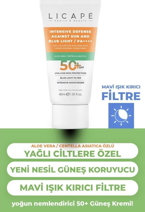 Licape Yağlı Ciltler İçin Aloe Vera Özlü +50 Faktör Güneş Kremi 40 ml - Image 1