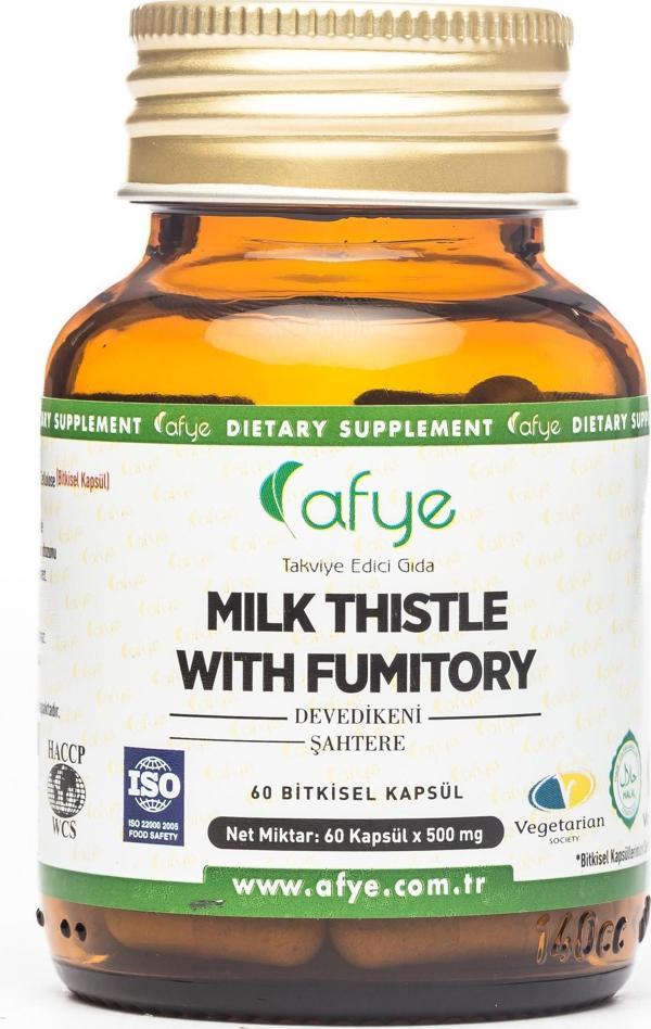 Afye Milk Thistle  With Fumitory 60 kapsül (Deve dikeni , Şahtere)  - Image 1