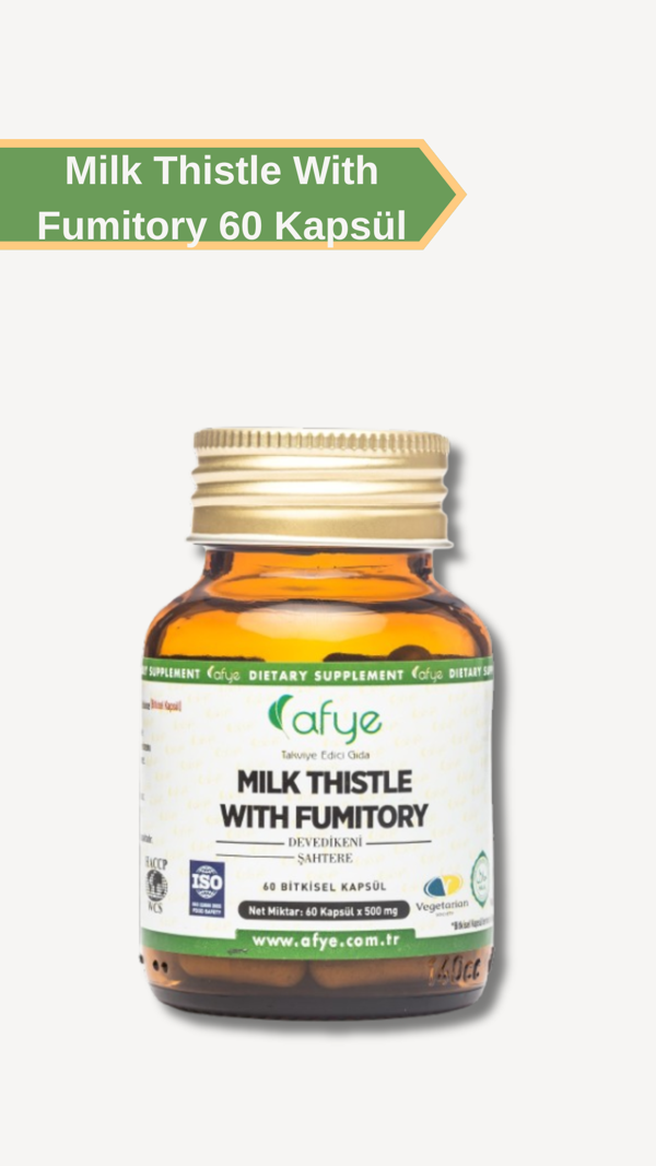 Afye Milk Thistle  With Fumitory 60 kapsül (Deve dikeni , Şahtere)  - Image 1