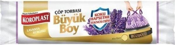 Koroplast Büzgülü Çöp Torbası Büyükboy 10'Lu Paket-25'Li (Lavanta) - Image 1
