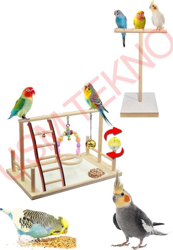 Kuş Oyuncağı Kuş Oyun Parkı ve T Tünek Muhabbet Kuşu Papağan Oyuncağı Kuş Aksesuarı - Image 1