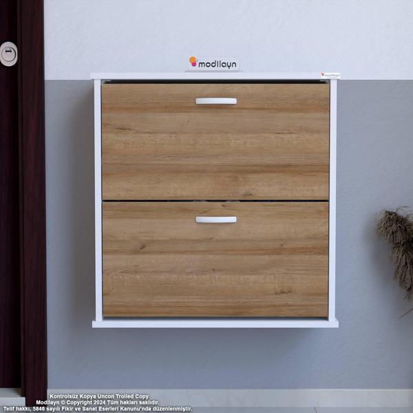 Modilayn UMAY Asma Kapı Önü 52 x 74 x 25,5 cm’lik 2 Düşer Kapak 4 Göz Bölmeli Ayakkabılık - Image 1